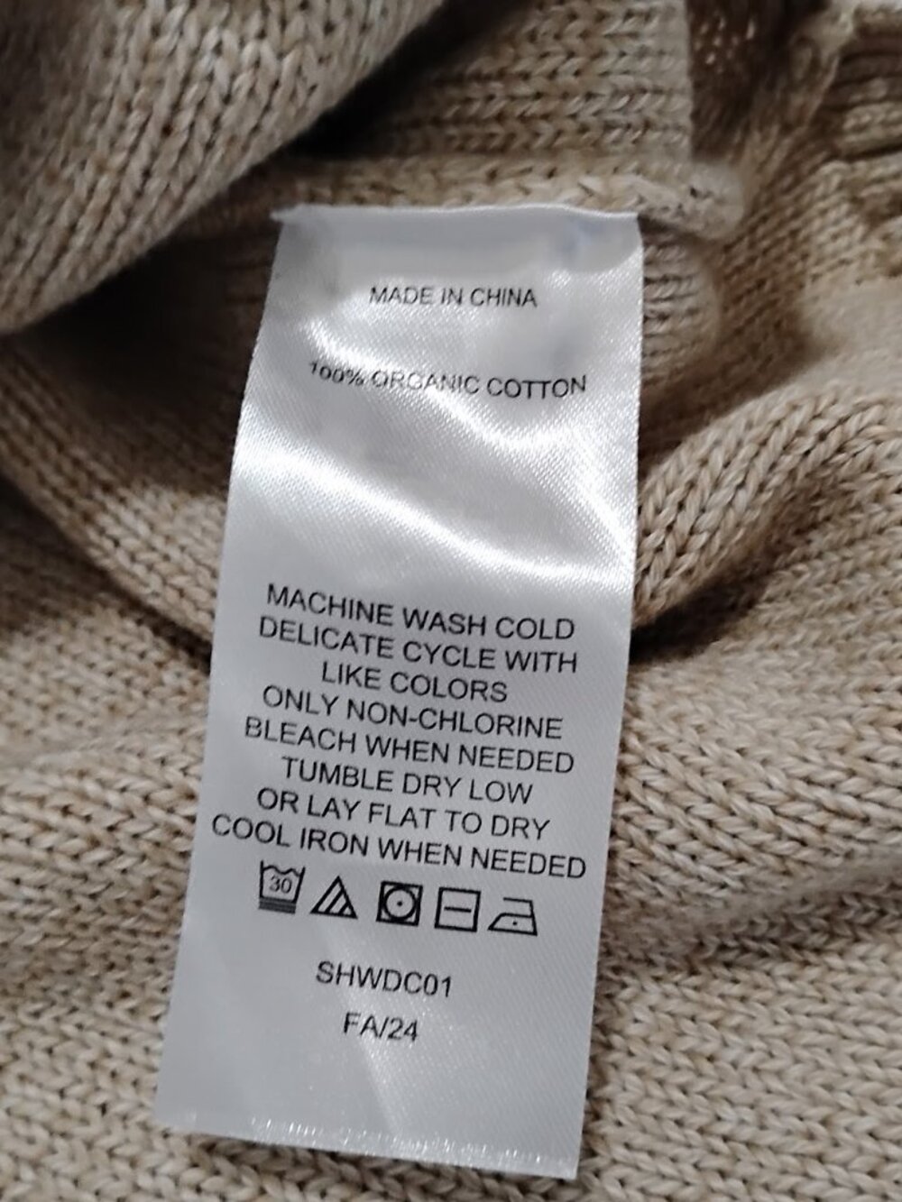 Quince Women's Beige 100% Organic Cotton Button-Front Knit Cropped Cardigan Sz L - Picture 5 of 5